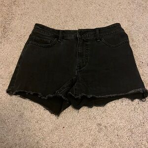 Frayed◾️High Rise‎ Frayed Hem Denim Shorts, Size 27 Color: Midnight Sky